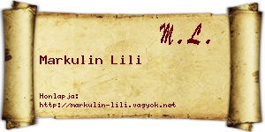 Markulin Lili névjegykártya